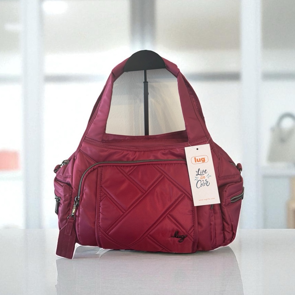 LUG Raspberry Rumble Satchel Bag with Detachable Crossbody Strap NWT